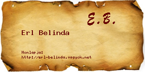 Erl Belinda névjegykártya
